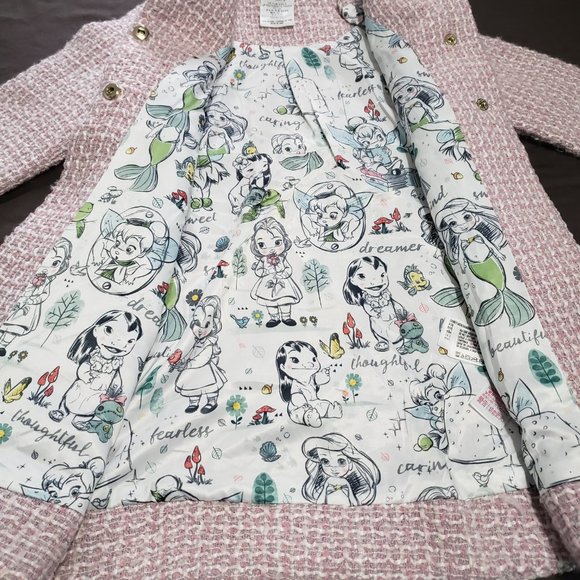 Disney Animators Collection Knit Jacket Button Closure Flower Pin New NWOT 2T - Picture 3 of 16